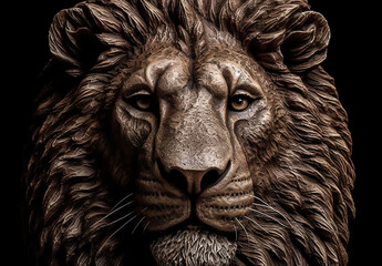 Beyond the Shadows: The 3D Isolated Lion Head