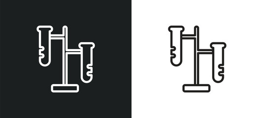 full test tube outline icon in white and black colors. full test tube flat vector icon from education collection for web, mobile apps and ui.