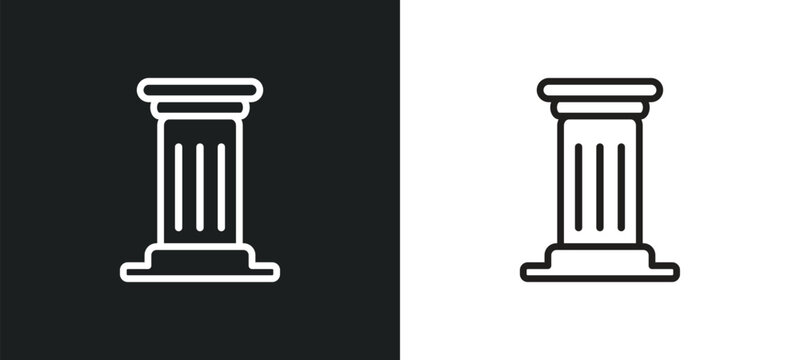 greek pillar outline icon in white and black colors. greek pillar flat vector icon from education collection for web, mobile apps and ui.