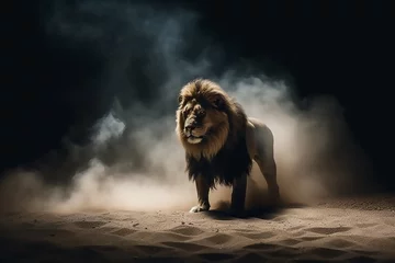 Fotobehang Eternal Roar: Lion's Dominance © Studiorlando