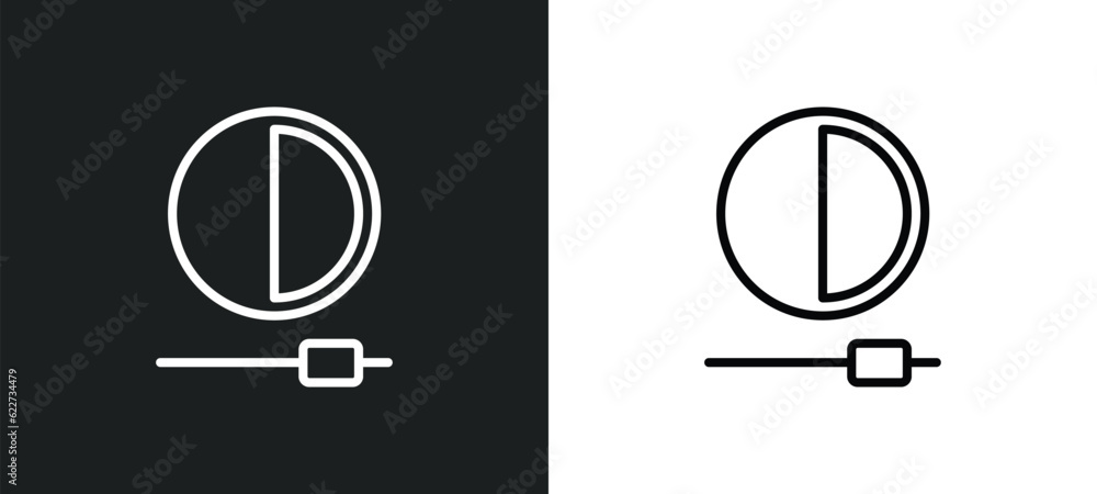 Poster opacity outline icon in white and black colors. opacity flat vector icon from edit tools collection 