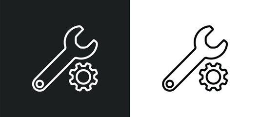 repair tool outline icon in white and black colors. repair tool flat vector icon from edit tools collection for web, mobile apps and ui.