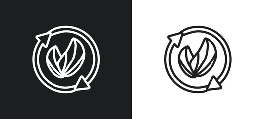 sustainability outline icon in white and black colors. sustainability flat vector icon from ecology collection for web, mobile apps and ui.