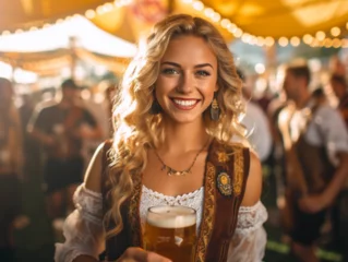 Foto op Canvas Beer for Oktoberfest from sexy girl  © Amir