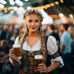 Tuinposter Beer for Oktoberfest from sexy girl  © Amir