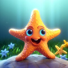a cute and funny 3d starfish