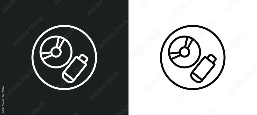Poster study tools outline icon in white and black colors. study tools flat vector icon from online learnin