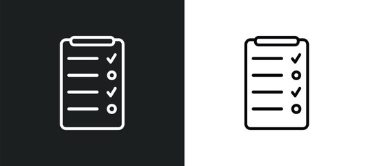 test outline icon in white and black colors. test flat vector icon from education collection for web, mobile apps and ui.