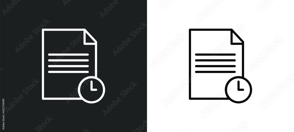 Poster waiting list outline icon in white and black colors. waiting list flat vector icon from ecommerce co