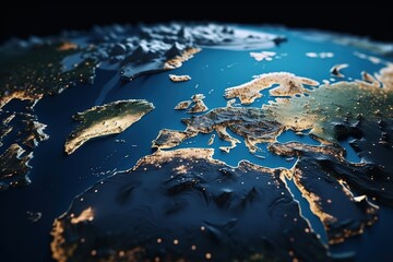 abstract digital world map.