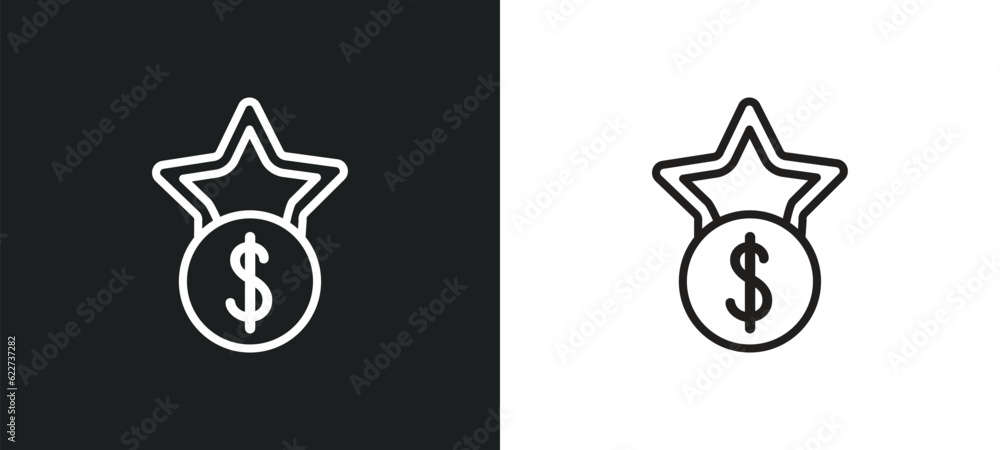 Poster new outline icon in white and black colors. new flat vector icon from e commerce and payment collect