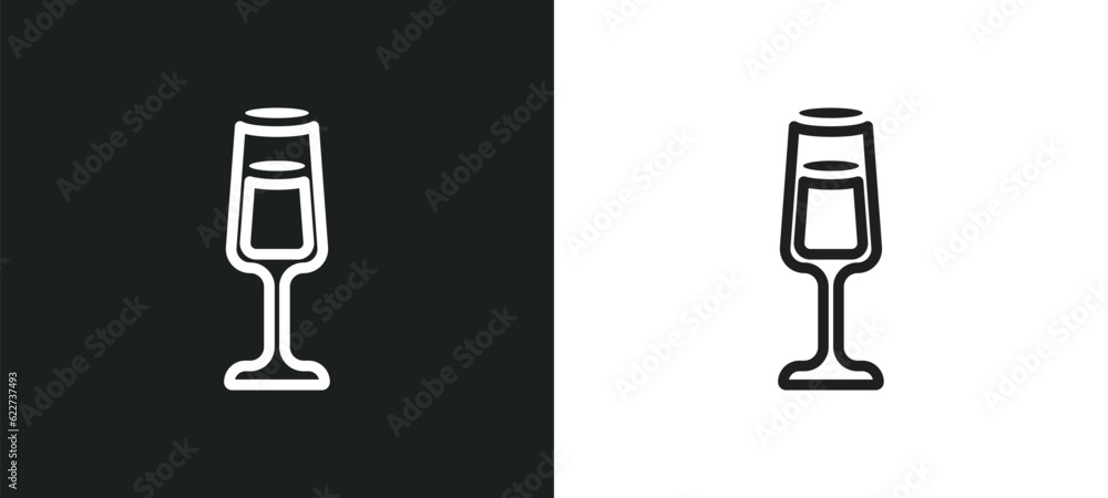 Poster pisco sour outline icon in white and black colors. pisco sour flat vector icon from drinks collectio