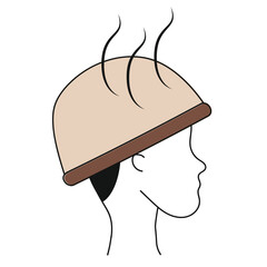 hair steamer handdrawn vector illustration