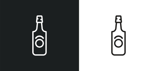 malibu outline icon in white and black colors. malibu flat vector icon from drinks collection for web, mobile apps and ui. - obrazy, fototapety, plakaty