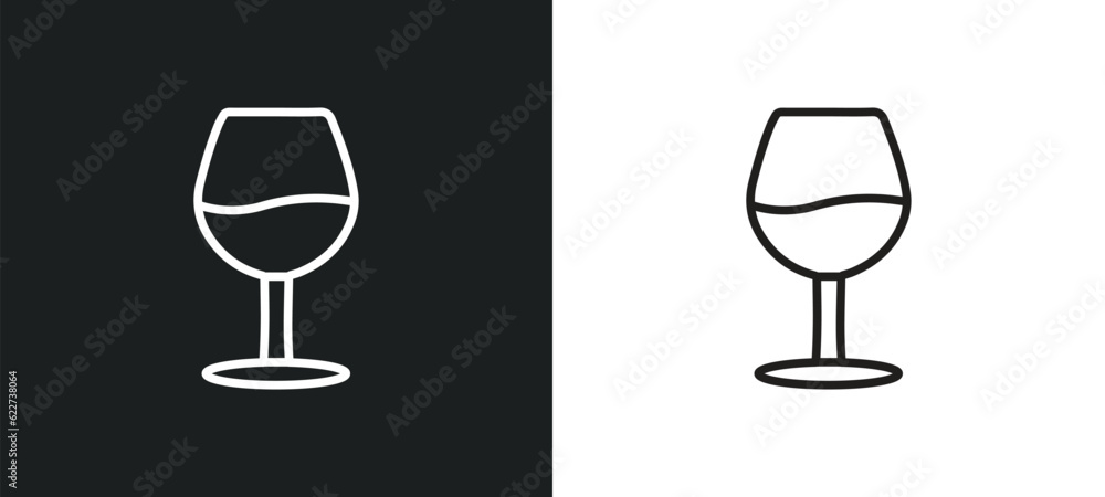 Poster wine outline icon in white and black colors. wine flat vector icon from drinks collection for web, m