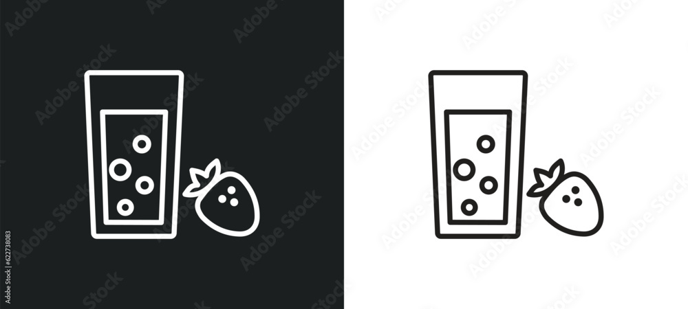 Poster smoothie outline icon in white and black colors. smoothie flat vector icon from drinks collection fo
