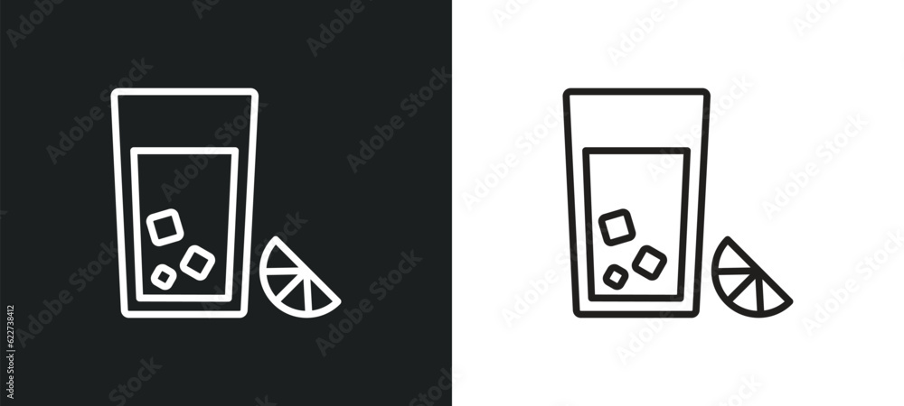 Poster lemon juice outline icon in white and black colors. lemon juice flat vector icon from drinks collect