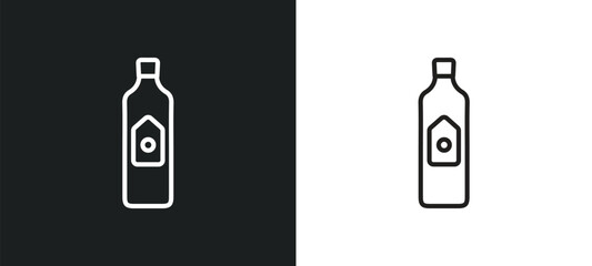 gin outline icon in white and black colors. gin flat vector icon from drinks collection for web, mobile apps and ui.