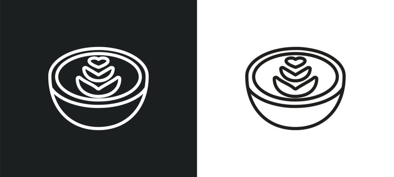 latte outline icon in white and black colors. latte flat vector icon from drinks collection for web, mobile apps and ui.