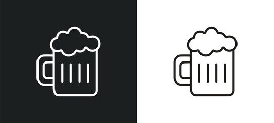 beer mug outline icon in white and black colors. beer mug flat vector icon from drinks collection for web, mobile apps and ui.