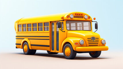 Fototapeta na wymiar School bus, background white type cartoon, simple