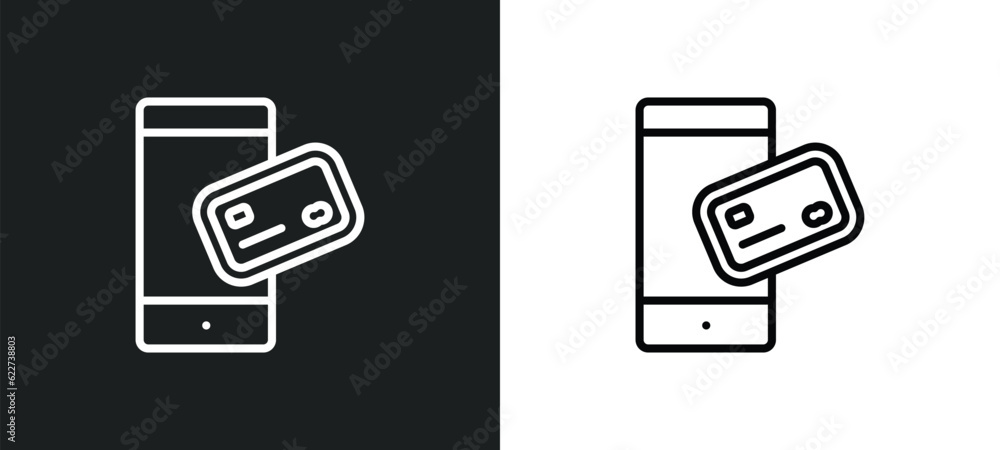 Poster payment method outline icon in white and black colors. payment method flat vector icon from digital 
