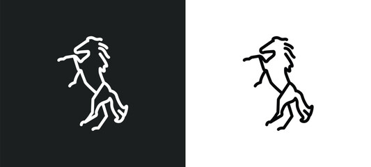 horse outline icon in white and black colors. horse flat vector icon from wild west collection for web, mobile apps and ui.