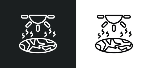 crack outline icon in white and black colors. crack flat vector icon from desert collection for web, mobile apps and ui.