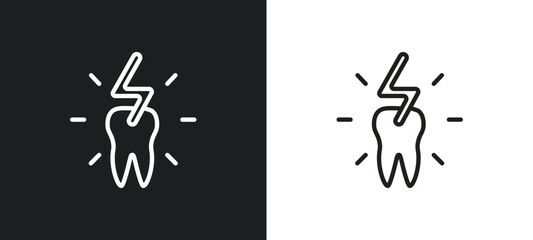 toothache outline icon in white and black colors. toothache flat vector icon from dentist collection for web, mobile apps and ui.
