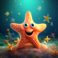 a cute and funny 3d starfish