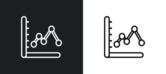 line chart outline icon in white and black colors. line chart flat vector icon from customer service collection for web, mobile apps and ui.