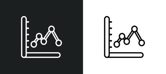 Obraz premium line chart outline icon in white and black colors. line chart flat vector icon from customer service collection for web, mobile apps and ui.