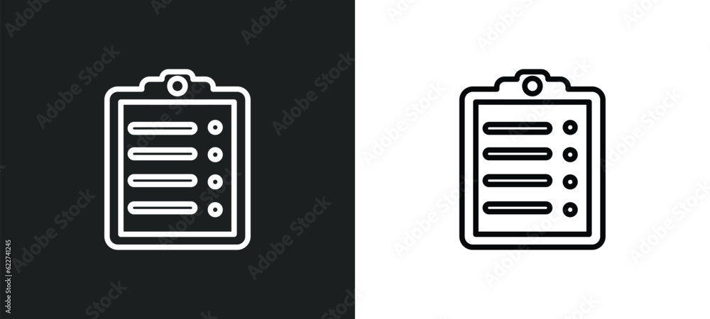 Poster clipboard outline icon in white and black colors. clipboard flat vector icon from customer service c