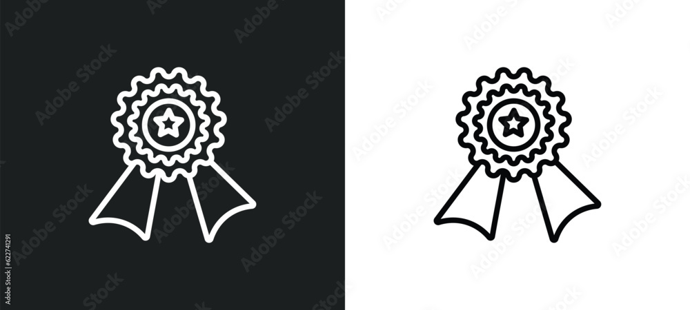 Poster quality outline icon in white and black colors. quality flat vector icon from customer service colle