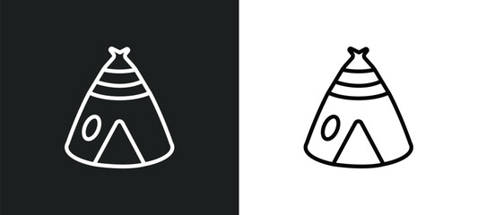 native american wigwam outline icon in white and black colors. native american wigwam flat vector icon from culture collection for web, mobile apps and ui. © Digital Bazaar