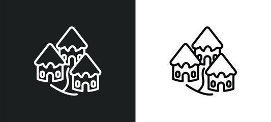 indian village outline icon in white and black colors. indian village flat vector icon from culture collection for web, mobile apps and ui. © Digital Bazaar