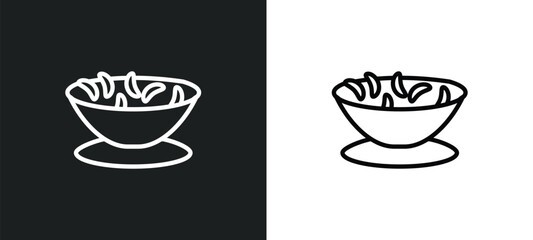 fabada outline icon in white and black colors. fabada flat vector icon from culture collection for web, mobile apps and ui.