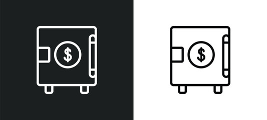 strongbox outline icon in white and black colors. strongbox flat vector icon from economyandfinance collection for web, mobile apps and ui.