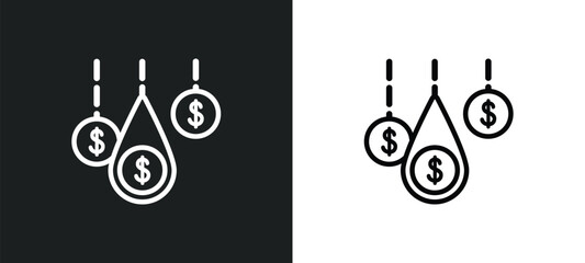 money flow outline icon in white and black colors. money flow flat vector icon from economyandfinance collection for web, mobile apps and ui.