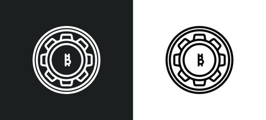 function outline icon in white and black colors. function flat vector icon from cryptocurrency collection for web, mobile apps and ui.
