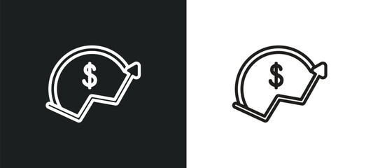 ico outline icon in white and black colors. ico flat vector icon from blockchain collection for web, mobile apps and ui.