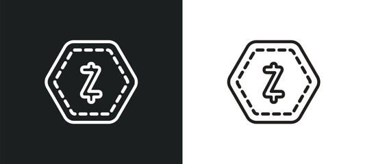 Fototapeta premium outline icon in white and black colors. flat vector icon from cryptocurrency economy collection for web, mobile apps and