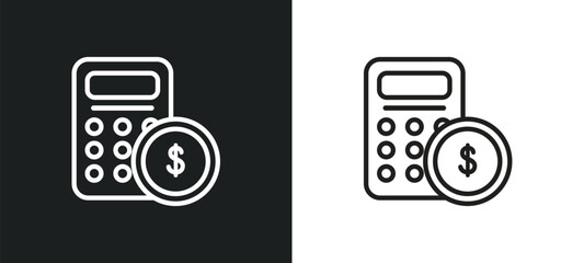 budget accounting outline icon in white and black colors. budget accounting flat vector icon from cryptocurrency economy collection for web, mobile apps and ui.