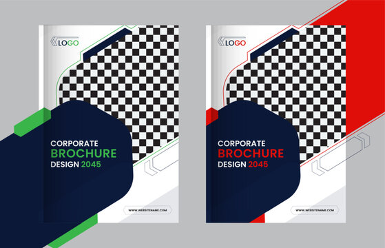 Modern and Creative look book and brochure cover design with geometric shapes with multi colors
