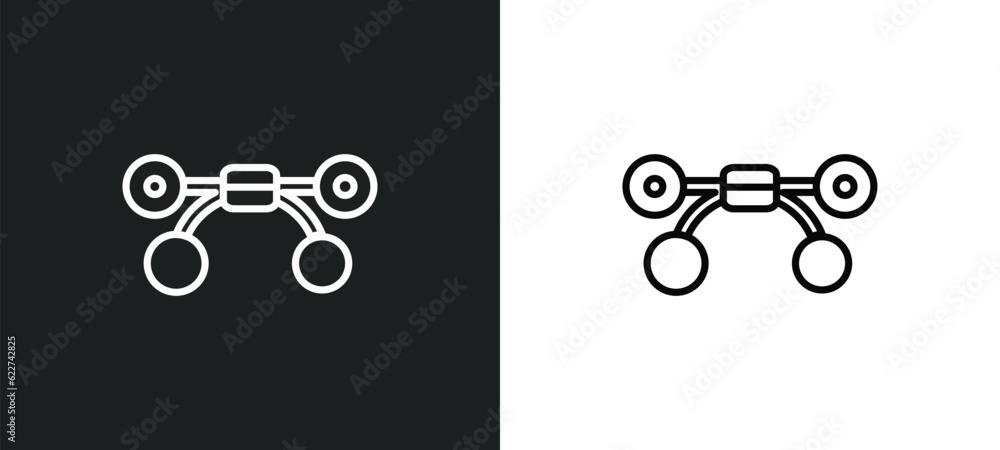 Poster graphic tool outline icon in white and black colors. graphic tool flat vector icon from creative poc