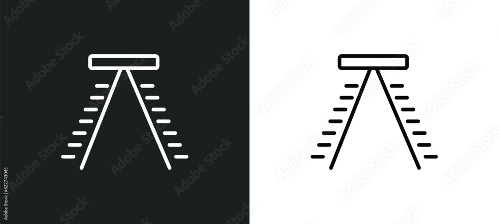Poster open scale outline icon in white and black colors. open scale flat vector icon from tools collection