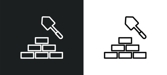 brick outline icon in white and black colors. brick flat vector icon from tools collection for web, mobile apps and ui.