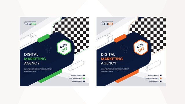 Digital marketing agency and buy sell social media promotional simple and creative post design