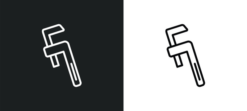 stillson wrench outline icon in white and black colors. stillson wrench flat vector icon from tools collection for web, mobile apps and ui.