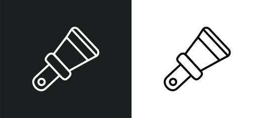 scratcher tool outline icon in white and black colors. scratcher tool flat vector icon from construction collection for web, mobile apps and ui.